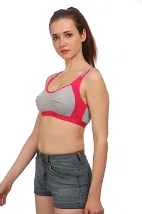 (Bra SNY_Pink_30)Womenrsquo;s Cotton Lycra Blend Sports Bra, Regular Everyday Bra|Full Coverage Bra|Yoga Fitness Bra Exercise Gym Bra No Padded Sports Bra-thumb2