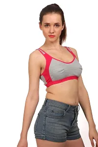 (Bra SNY_Pink_30)Womenrsquo;s Cotton Lycra Blend Sports Bra, Regular Everyday Bra|Full Coverage Bra|Yoga Fitness Bra Exercise Gym Bra No Padded Sports Bra-thumb1