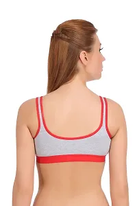 (Bra SYN_Red_30)Womenrsquo;s Cotton Lycra Blend Sports Bra, Regular Everyday Bra|Full Coverage Bra|Yoga Fitness Bra Exercise Gym Bra No Padded Sports Bra-thumb3