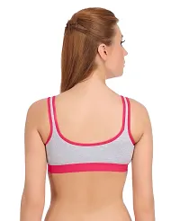 (Bra SYN_Pink_30)Womenrsquo;s Cotton Lycra Blend Sports Bra, Regular Everyday Bra|Full Coverage Bra|Yoga Fitness Bra Exercise Gym Bra No Padded Sports Bra-thumb3