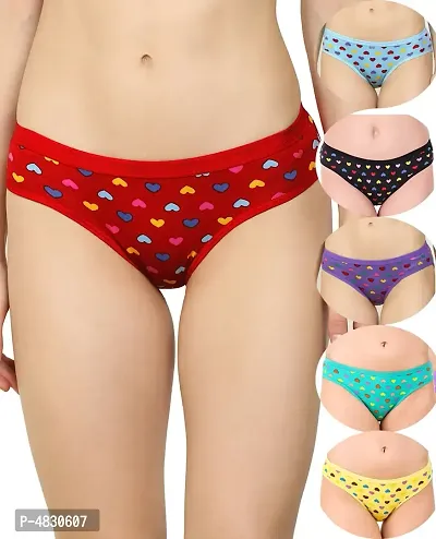 Women Cotton Silk Hipster Multicolor Panties Combo ( Pack of 6 )