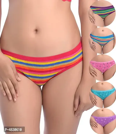 Women Cotton Silk Hipster Multicolor Panties Combo ( Pack of 6 )