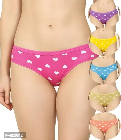 Women Cotton Silk Hipster Multicolor Panties Combo ( Pack of 6 )