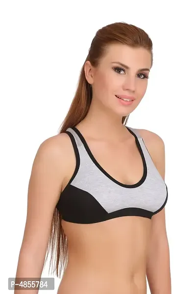 Women&rsquo;s Cotton Lycra Blend Sports Bra-thumb2