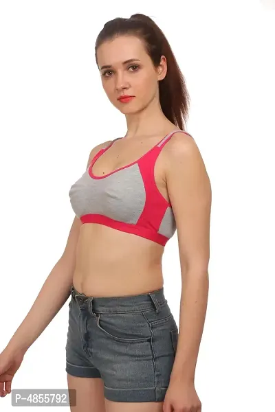 Womenrsquo;s Cotton Lycra Blend Sports Bra-thumb3