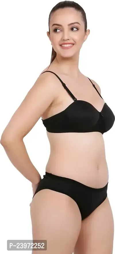 Elegant Cotton Self Pattern Bras And Panty Set For Women-thumb2