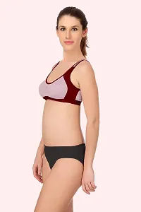 Samvar-Sports Bra Panty Set I Lingerie Set I Full Coverage Non-Padded Non-Wired Yoga,Gym,Sports Set-thumb1