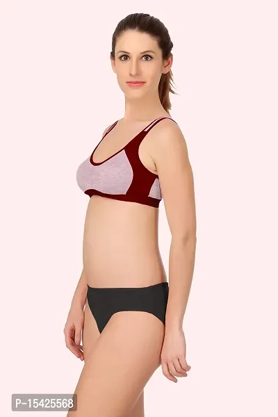 Samvar-Sports Bra Panty Set I Lingerie Set I Full Coverage Non-Padded Non-Wired Yoga,Gym,Sports Set-thumb2