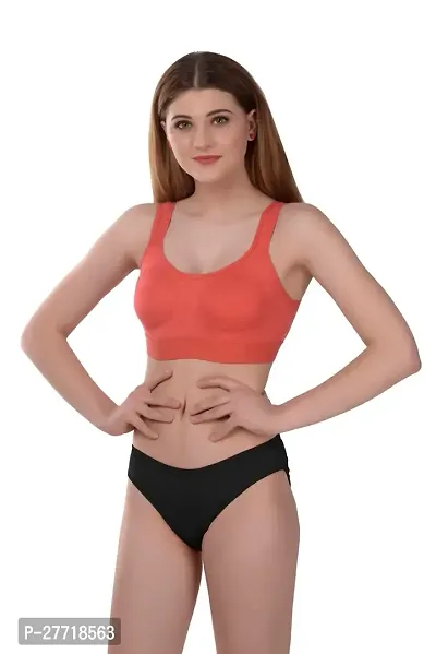 Women Cotton Bra Panty Set for Lingerie Set Pack of 3  Color : Orange,Purple,Brown-thumb3