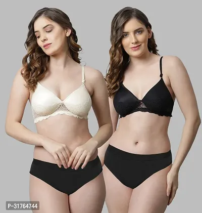 Stylish Cotton Bra and Panty for Women Pack of 2