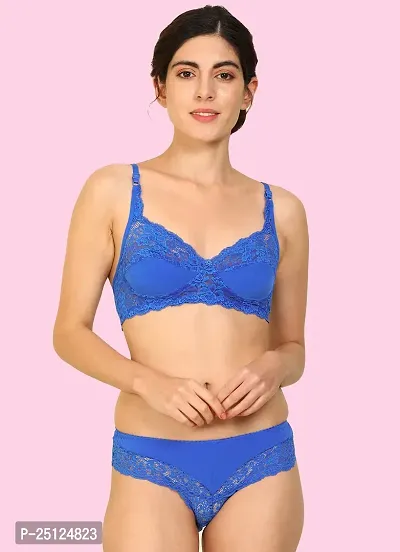 Stylish Cotton Bra And Panty Set For Women-thumb0