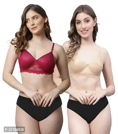 Stylish Cotton Bra and Panty for Women Pack of 2-thumb0