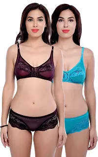 Women?s Net Bra Panty Set for Women|Lingerie Set|Bra Panty Set|Bra Panty Set for Women with Sexy|Bra Panty Set for Women Babydolls Sexy Lingerie for Honeymoon|-thumb1