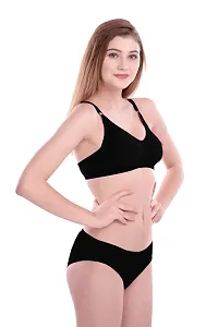 Stylish Fancy Cotton Bra  Panty Set For Women Pack Of 1-thumb2