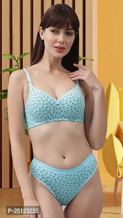 Stylish Cotton Bra And Panty Set For Women