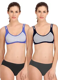 Samvar-Sports Bra Panty Set I Lingerie Set I Full Coverage Non-Padded Non-Wired Yoga,Gym,Sports Set-thumb3