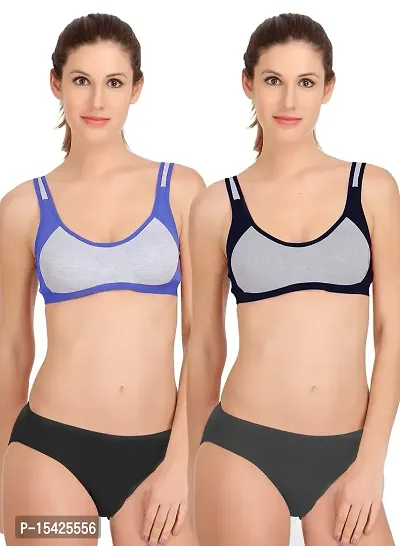 Samvar-Sports Bra Panty Set I Lingerie Set I Full Coverage Non-Padded Non-Wired Yoga,Gym,Sports Set-thumb4