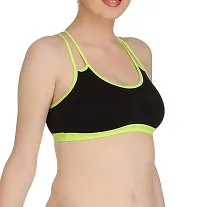 Women?s Cotton Lycra Blend Sports Bra, Regular Everyday Bra|Full Coverage Bra|Yoga Fitness Bra Exercise Gym Bra No Padded Sports Bra-thumb1