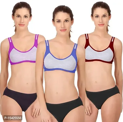 Samvar-Sports Bra Panty Set I Lingerie Set I Full Coverage Non-Padded Non-Wired Yoga,Gym,Sports Set-thumb0