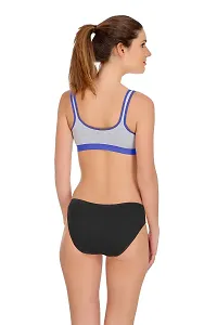 Samvar-Sports Bra Panty Set I Lingerie Set I Full Coverage Non-Padded Non-Wired Yoga,Gym,Sports Set-thumb2