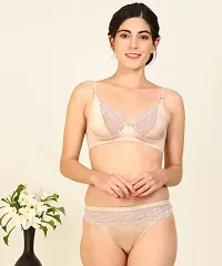 Samvar-Net Bra Panty Set Lingerie Set Full Coverage Non-Padded Non-Wired Honeymoon Set-thumb1