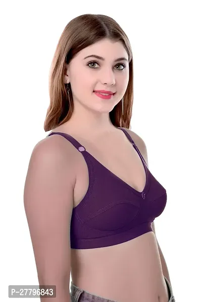 Stylish Maroon Cotton Solid Bras For Women-thumb3