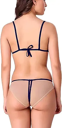 Samvar-Women's Net Bikni Bra Panty Set for Women Lingerie Set Sexy Honeymoon Undergarments (Pack of 1)-thumb4