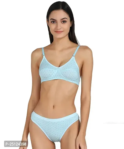 Stylish Cotton Bra And Panty Set For Women-thumb0