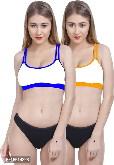 Buy Stylish Fancy Cotton Bra Panty Set For Women Pack Of 2 Online In India  At Discounted Prices