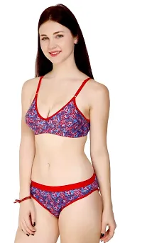 Women?s Cotton Printed Bras and Panty Set, Regular Everyday Lingerie Set|Lingerie Set for Women|Bra Panty Set for Women|Cotton Non Padded Bra Panty Set for Women| Full Coverage Bra and Panty Set|-thumb2