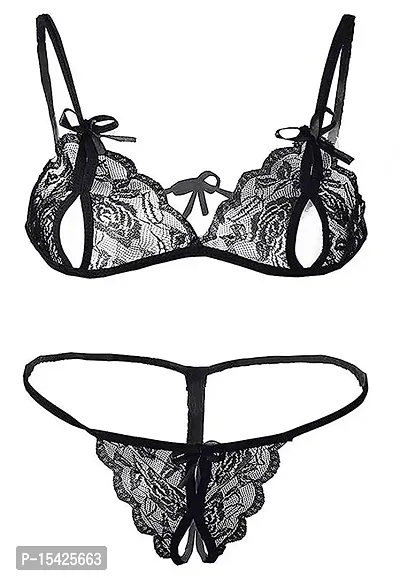 Samvar-Net Bra Panty Set Lingerie Set Full Coverage Non-Padded Non-Wired Honeymoon Set-thumb5