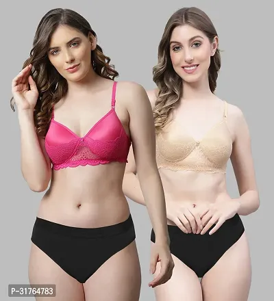 Stylish Cotton Bra and Panty for Women Pack of 2-thumb0