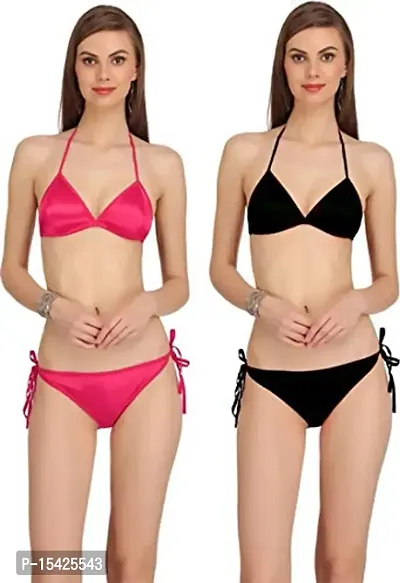 Katyall's Everyday Under Garment Underwear for Women/Girls Bra Panty Set -Value Pack of 2 Bikini Bra Set