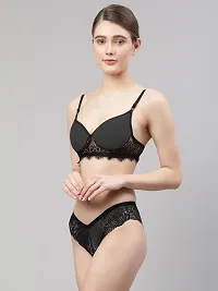 Stylish Black Cotton Bridal Lingerie set For Women-thumb2