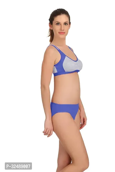 Stylish Cotton Solid Bra and Panty Set for Women-thumb3