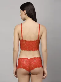 Women Net Bra Panty Set for Lingerie Set ( Pack of 1 ) ( Color : Red )-thumb3