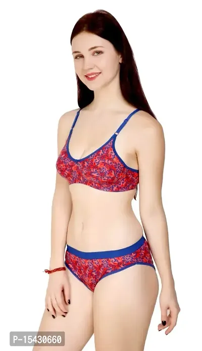 Women?s Cotton Printed Bras and Panty Set, Regular Everyday Lingerie Set|Lingerie Set for Women|Bra Panty Set for Women|Cotton Non Padded Bra Panty Set for Women| Full Coverage Bra and Panty Set|-thumb3