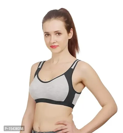 Women Cotton Non Padded Non-Wired Sports Bra-thumb3