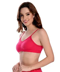 Stylish Pink Cotton Solid Bras For Women-thumb2