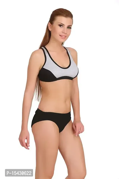 Women?s Sports Bra Panty Set for Women|Gym Bra and Panty Set|Fitness Bra Panty Set|Yoga Bra Panty Set|Everyday Bra Panty Set for Women regular Lingerie Set|E_Sany(Size is mentioned in the title of the Product)-thumb3