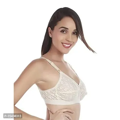 Women's Cotton Non Wired Full Coverage T-Shirt Bra|Shaper Bra|Push up Bra |Teenage Bra|Regular Use Bra|Comfortable Bra|Free Bra Hook Extender|-thumb2