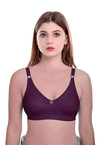 Women Non Padded Non-Wired Bra (Pack Of 1) (Color : Purple)