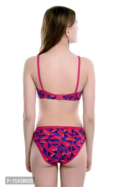 Women's Bikini Non-Padded Bra & Panty Regular Lingerie Set Bra Panty Set  (Pink)