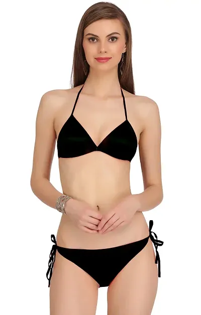 Buy Women's Satin Bra Panty Set for Women, Bikni Set, Swimwear