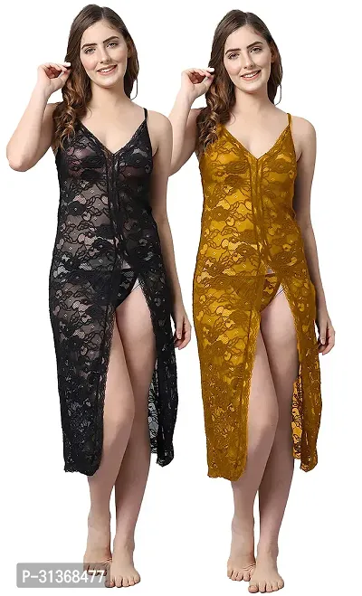 Stunning Multicolor Designed Babydoll Dress Pack of 2-thumb0