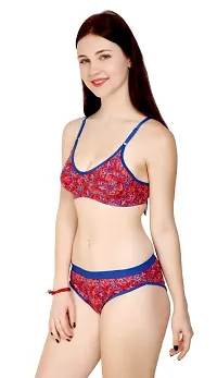 Women?s Cotton Printed Bras and Panty Set, Regular Everyday Lingerie Set|Lingerie Set for Women|Bra Panty Set for Women|Cotton Non Padded Bra Panty Set for Women| Full Coverage Bra and Panty Set|-thumb2