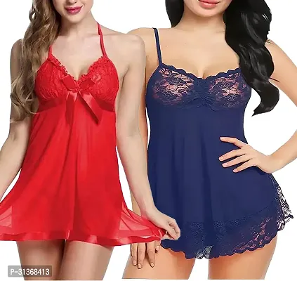 Stunning Multicolor Designed Babydoll Dress Pack of 2-thumb0