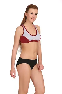 Women?s Sports Bra Panty Set for Women|Gym Bra and Panty Set|Fitness Bra Panty Set|Yoga Bra Panty Set|Everyday Bra Panty Set for Women regular Lingerie Set|E_Sany(Size is mentioned in the title of the Product)-thumb2