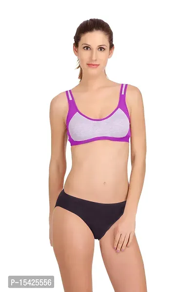 Samvar-Sports Bra Panty Set I Lingerie Set I Full Coverage Non-Padded Non-Wired Yoga,Gym,Sports Set-thumb2