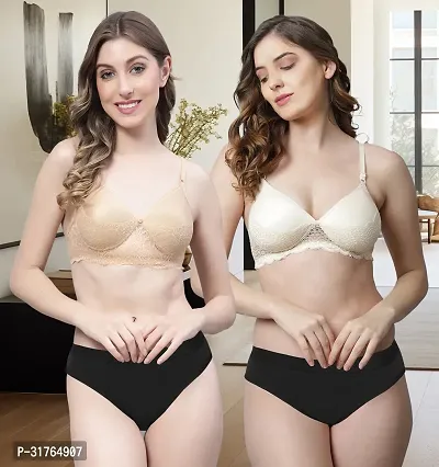 Stylish Cotton Bra and Panty for Women Pack of 2-thumb0